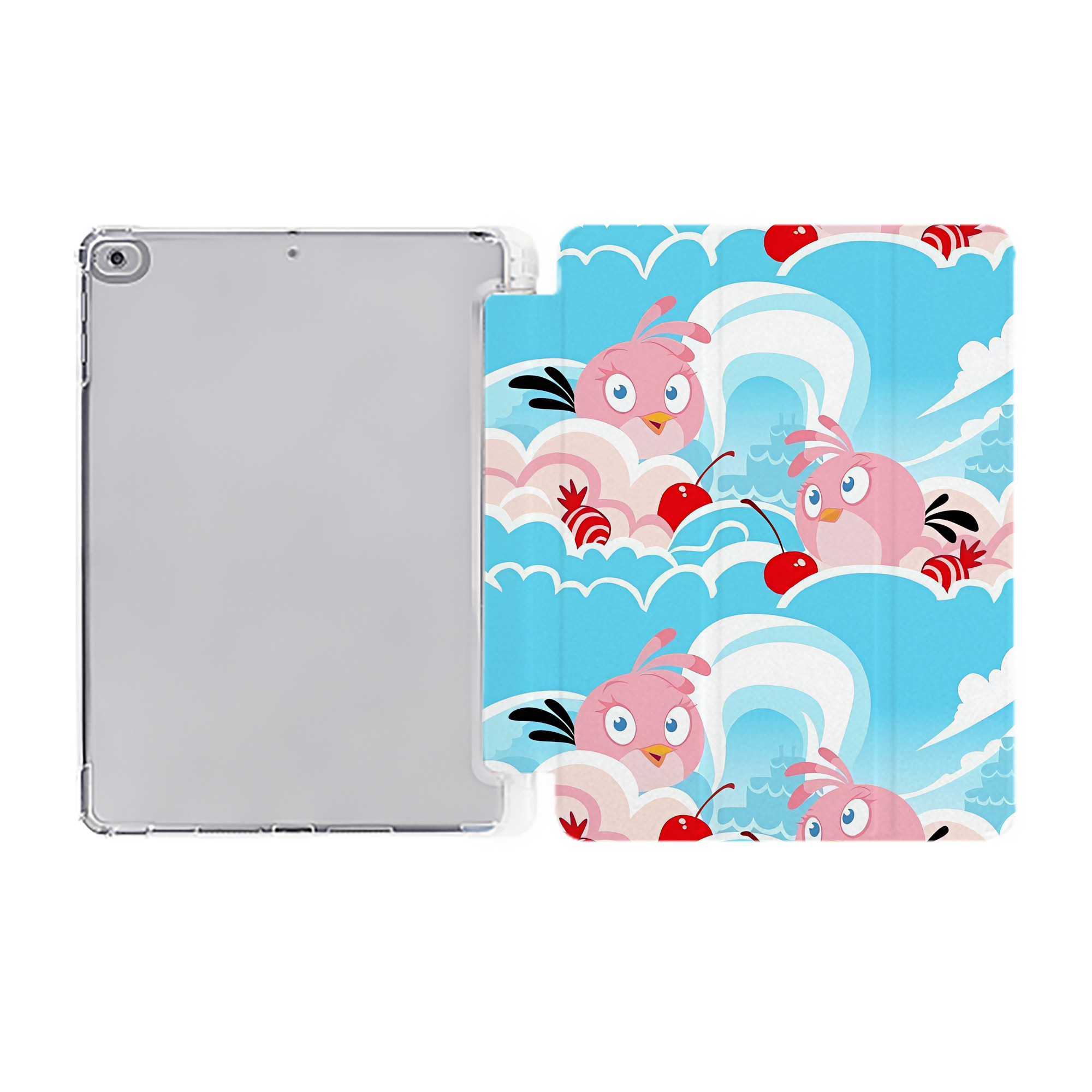 （画像用） Angry Birds アングリーバード IPad ケース ペン収納付き 三つ折りスタンド PUレザー×シリコン 対応機種9.5/10.5/10.9インチ